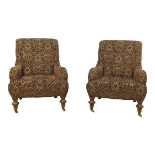 Pair Lee Upholstered Club Chairs C.2017 For Sale
