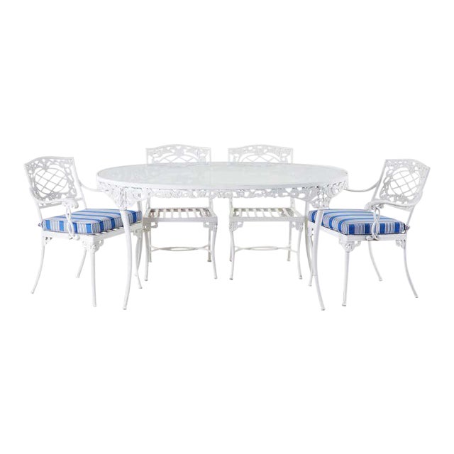 Brown Jordan Neoclassical Style Aluminum Garden Dining Set Chairish