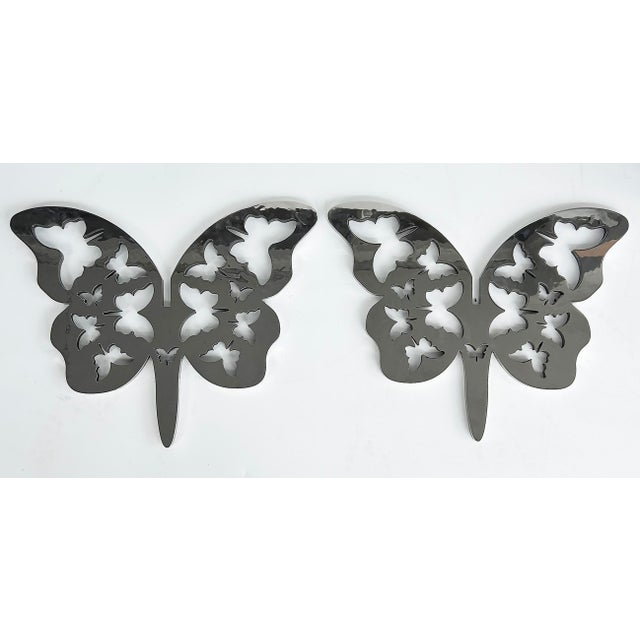 Monumental Stainless Steel Butterfly Sculpture in Two Parts by Michael Gitter For Sale - Image 9 of 9