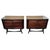 Mid-Century Italian Art Deco Walnut Nightstands with Glass Tops, 1950s, Set of 2 For Sale - Image 9 of 9