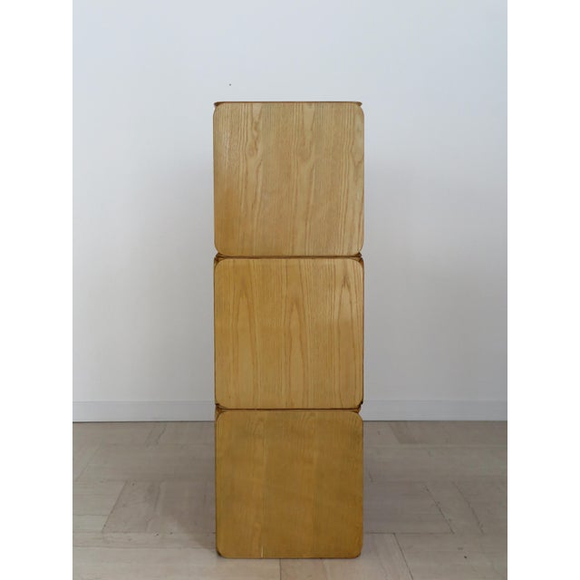Italian Samara Series Modular Bookcase in Ash by Derk Jan De Vries for Maisa, Italy, 1970s For Sale - Image 9 of 15