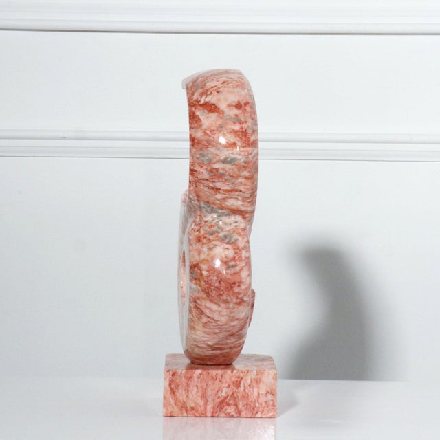 1980s Modern Free Form Abstract Pink Marble Sculpture For Sale In Tampa - Image 6 of 10