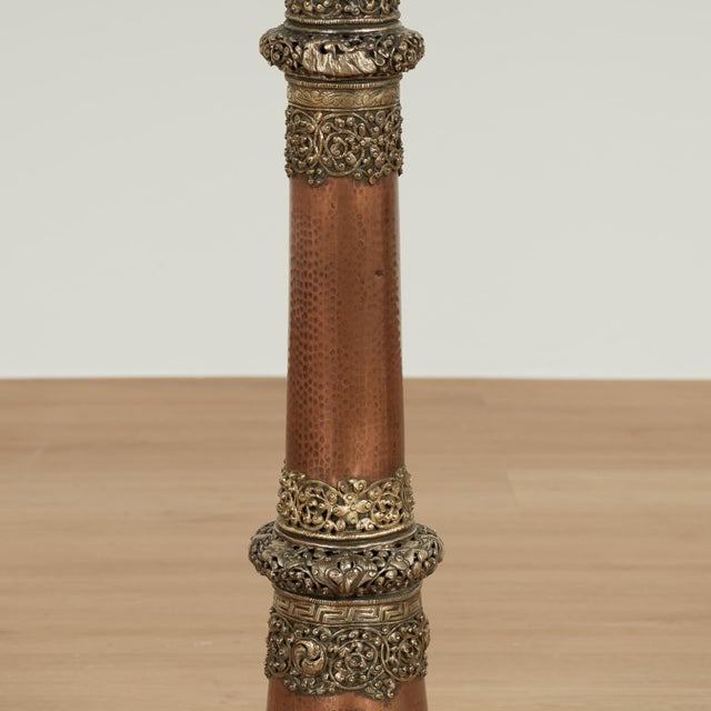 Late 18th Century Pair of Antique Copper Tibetan Horns or Dungchen For Sale - Image 5 of 14