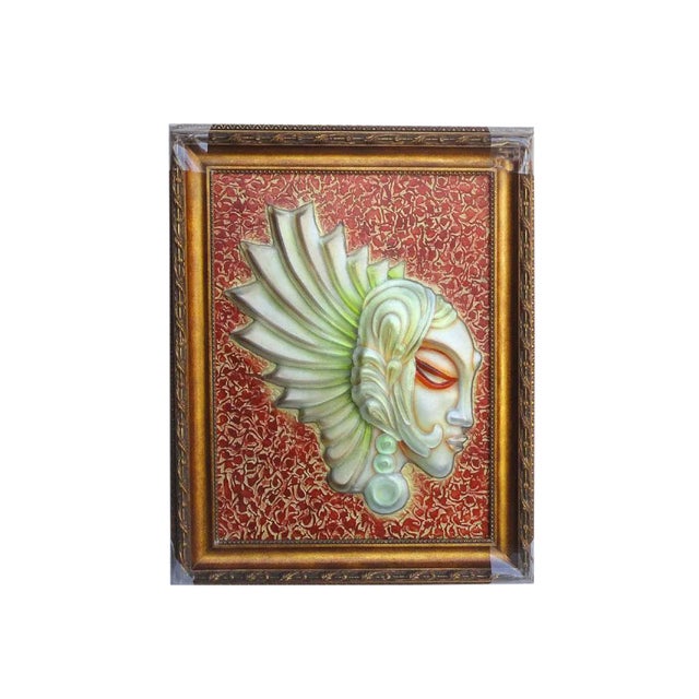 European Glass Angel Face Wall Art For Sale