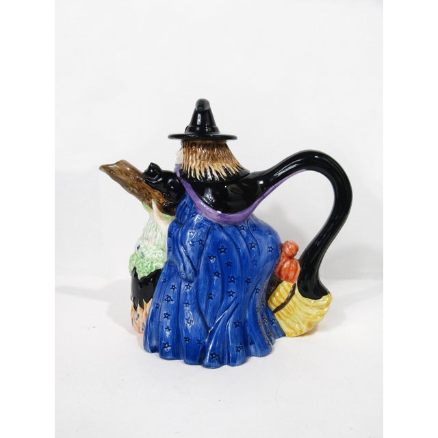 1997 Inspirado Witchy Poo Hand-Painted Halloween Teapot For Sale - Image 9 of 14
