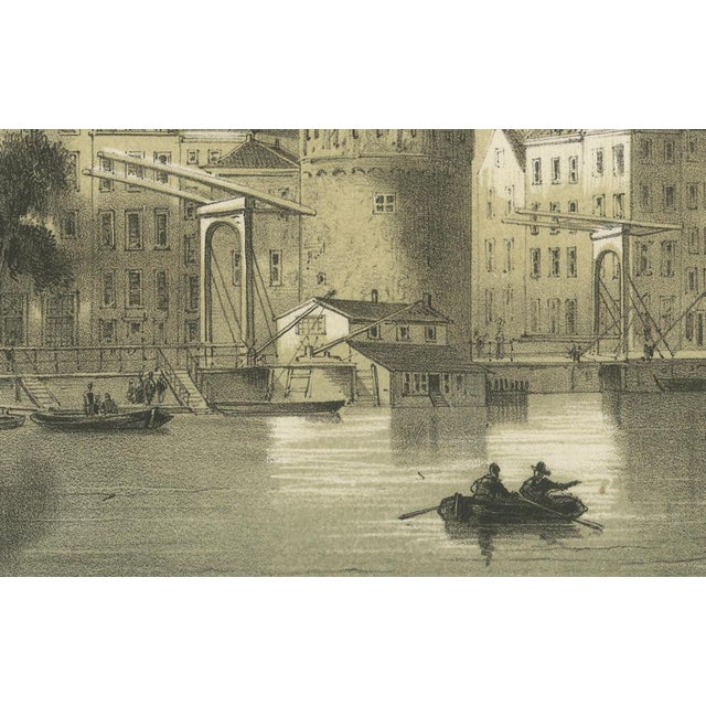 Mid 19th Century W.L. Andriæe, Amsterdam's Oosterdok Quay and Harbor, 1857, Litograph on Paper For Sale - Image 5 of 10