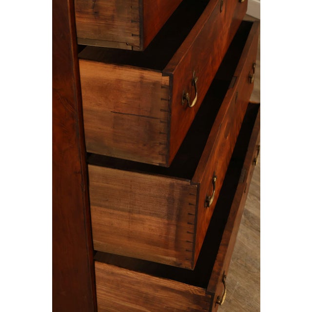 Wood Antique 18th Century American Walnut Tall Chest Of Drawers For Sale - Image 7 of 18