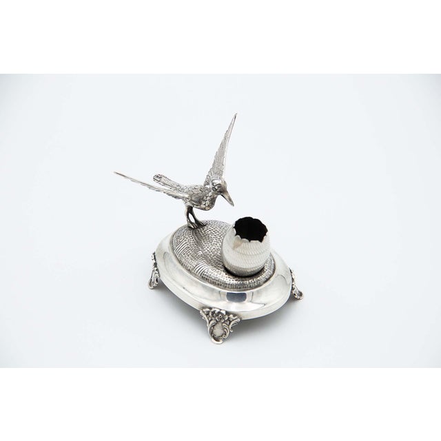 Silver Toothpick Holder with Bird For Sale - Image 3 of 3