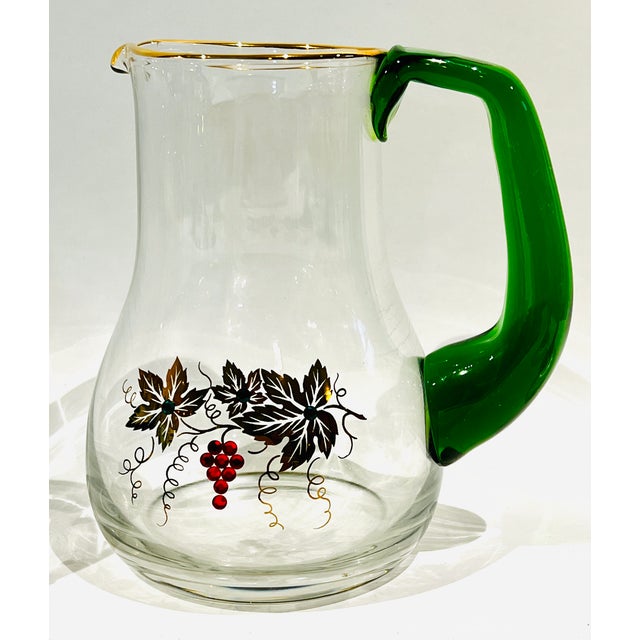 Vintage Roemer Blocking Blown Glass Pitcher and Goblet Set - Set of 5 For Sale In Washington DC - Image 6 of 9