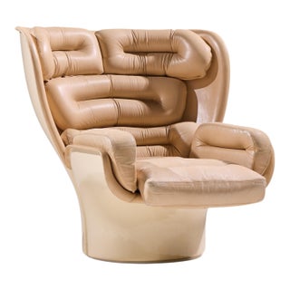 Joe Colombo for Comfort Model 1005 Mid Century Fiberglass and Leather Elda Lounge Chair For Sale