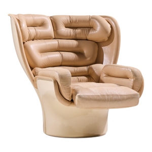 Joe Colombo for Comfort Model 1005 Mid Century Fiberglass and Leather Elda Lounge Chair