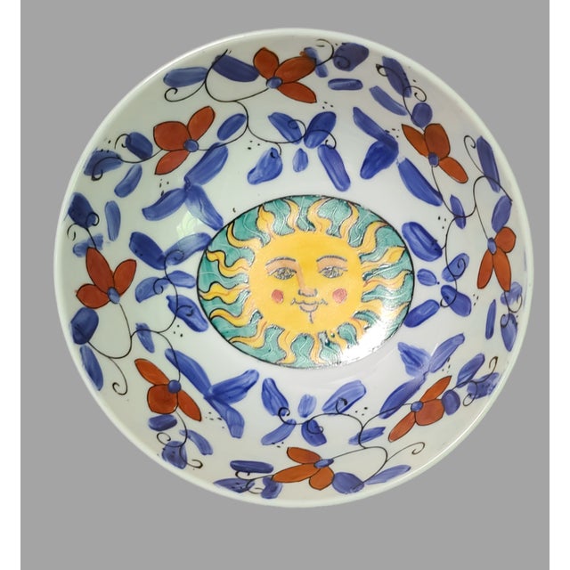 Add a touch of vintage charm to your table setting with this colorful WBI Chinoiserie Happy Sun Face Floral hand-painted...