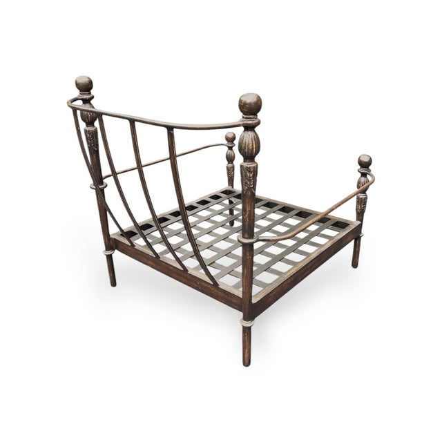 Contemporary Attributed Michael Taylor Designs Montecito Armless Chair in Bronzed Aluminum For Sale - Image 3 of 7