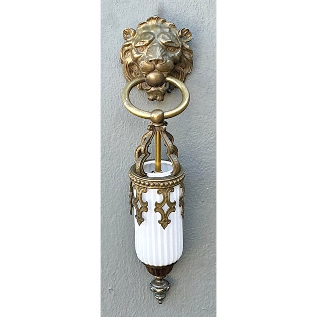 Vintage Gothic Lions Head Sconce For Sale - Image 10 of 12
