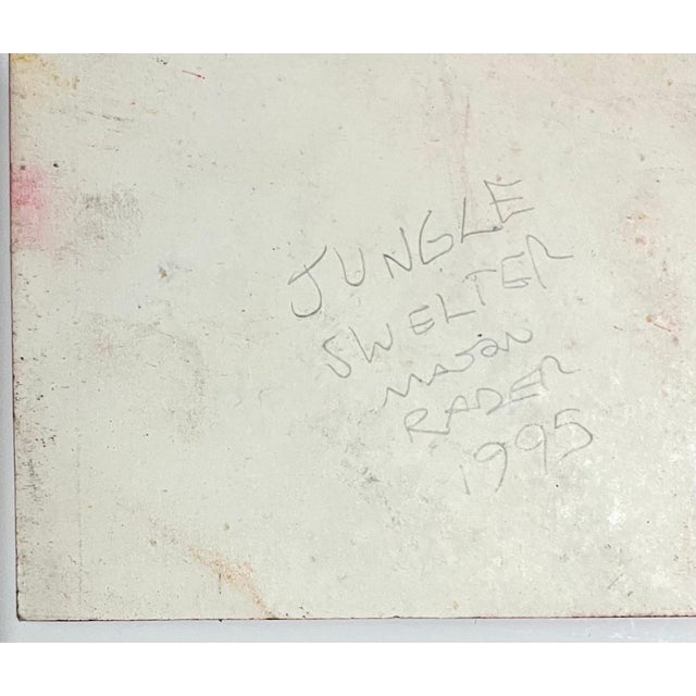 1990s Mason Rader, Abstract Surrealist Spray Paint Mixed Media Painting Jungle Swelter Mason Rader, 1995 For Sale - Image 5 of 5