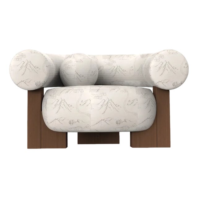 Cassette Armchair in Outdoor Tarim Grey Fabric and Smoked Oak by Alter Ego for Collector For Sale