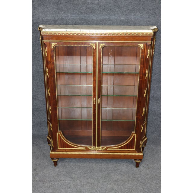 French Louis XVI Style Ormolu Mounted Marble Top Vitrine by Francois Alix For Sale In Philadelphia - Image 6 of 17