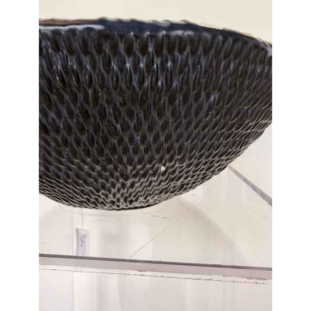Contemporary Uttermost Navy and White Twirl Wall Bowl For Sale - Image 3 of 3
