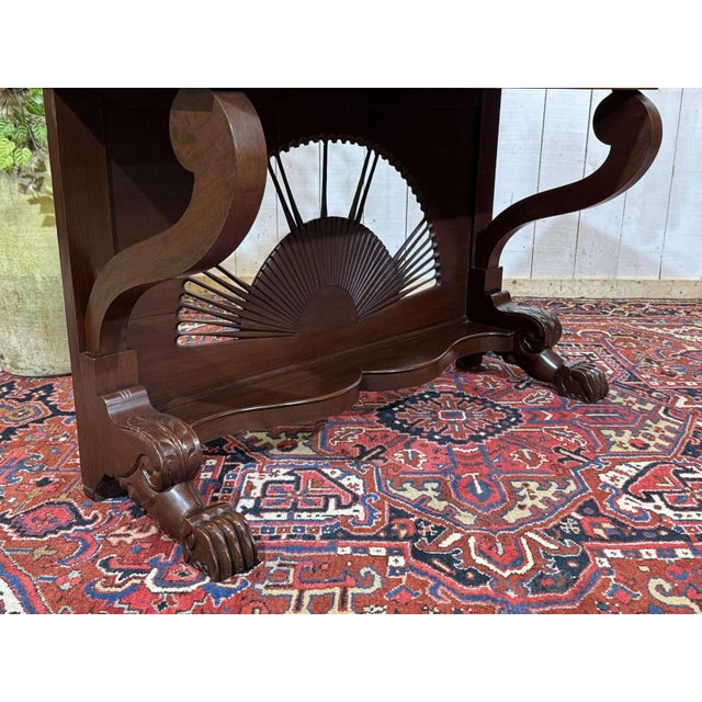 Louis Philippe Indonesian Teak Dismountable Console Table, 1950s For Sale - Image 4 of 18