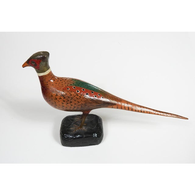 Early 20th Century Folk Art Pheasant Carvings - A Pair For Sale - Image 4 of 14