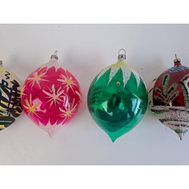 Vintage Czechoslovakian Glass Christmas Diorama Ornaments, 1960, Set of 6 For Sale - Image 9 of 18