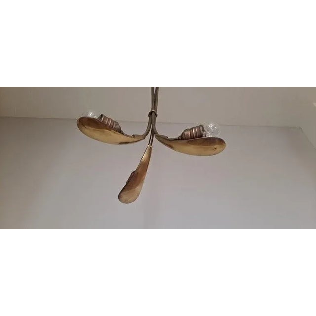 Art Deco 1930s French Art Deco Brass Pendant For Sale - Image 3 of 10