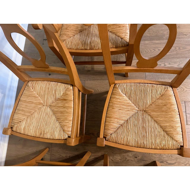 Pottery Barn Napoleon Dining Chairs With Rush Seats Set of 6 Chairish