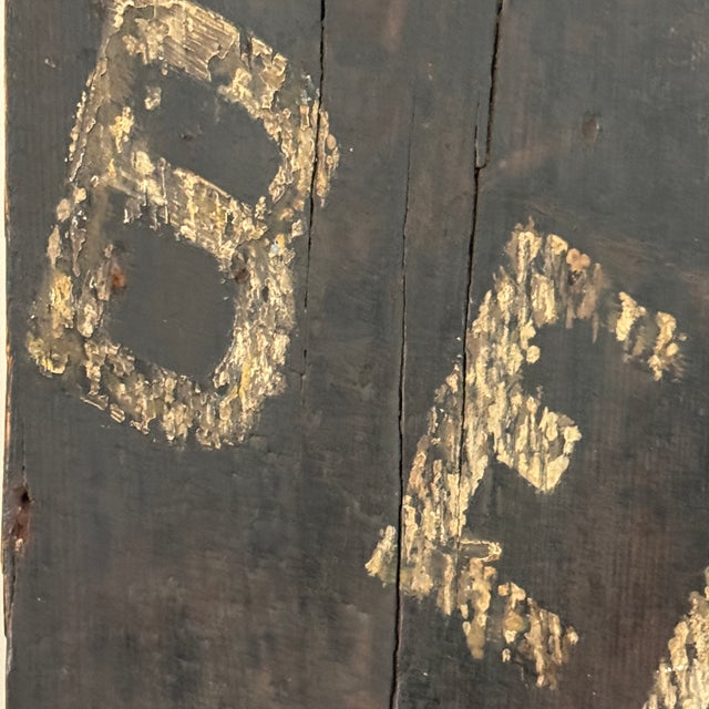 Exquisite 20th Century Wood Butcher Shop Large Tombstone Trade Sign Advertising Beef, Veal, Pork, Lamb For Sale - Image 12 of 17