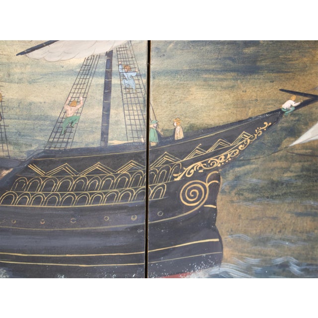 "Nanban Ship at Arrival", Early to Mid Showa Era Japanese Byobu Screen For Sale - Image 15 of 18