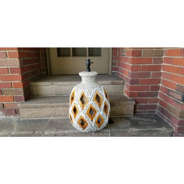 1970s Large Brutalist Ceramic Table Lamp For Sale - Image 11 of 13
