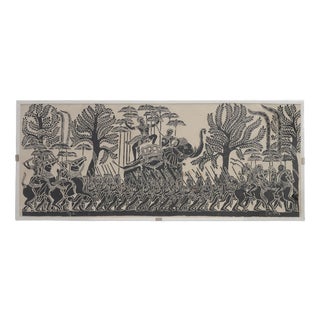 Cambodian Angkor Wat Temple, Asia, 1950s, Large Rubbing on Rice Paper For Sale