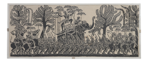 Cambodian Angkor Wat Temple, Asia, 1950s, Large Rubbing on Rice Paper