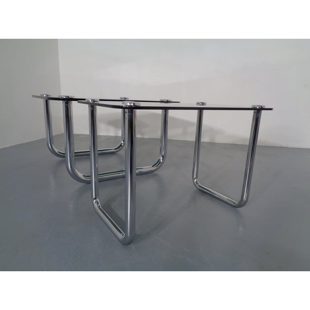 Italian Chrome & Smoked Glass Side Table, 1970s For Sale - Image 3 of 18