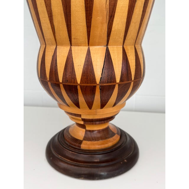 Vintage Italian Planter Vase in Inlaid Wood, 1970s For Sale - Image 9 of 14
