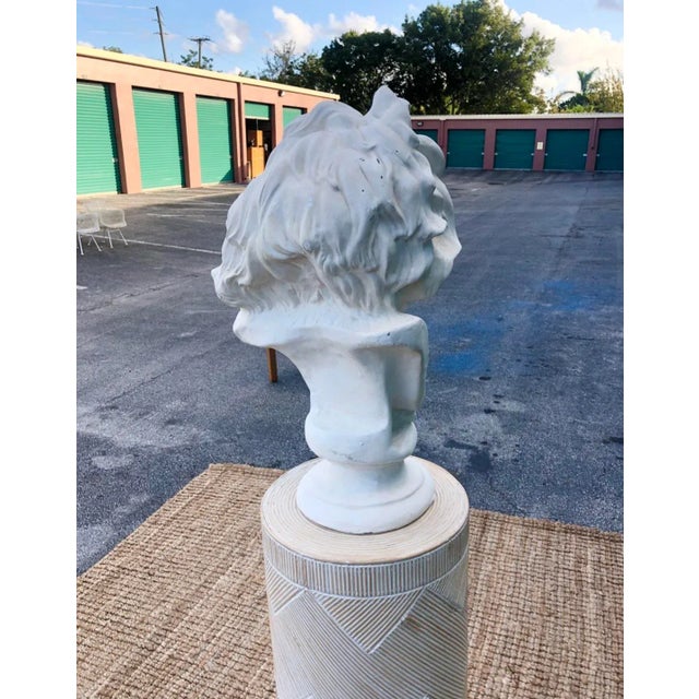 Hollywood Regency Vintage Painted Terra Cotta Bust of Bearded Man For Sale - Image 3 of 6