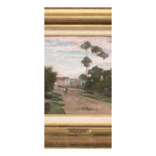 Marques de Oliveira, Landscape with Figure, Oil Painting on Canvas For Sale - Image 7 of 8