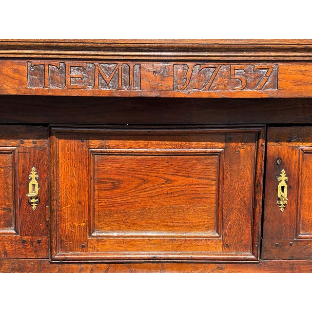 Wood Antique English Elm Court Cabinet, 1757 For Sale - Image 7 of 10
