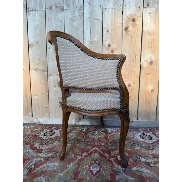 19th Century Louis XV Two-Seater Sofa with Basket-Shaped Back Walnut For Sale - Image 6 of 7