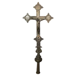 17th Century Italian Processional Cross in Bronze