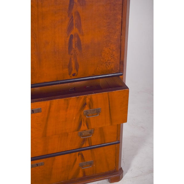 Brown Vintage Abattant Cabinet with Three Drawers, 1920s For Sale - Image 8 of 14