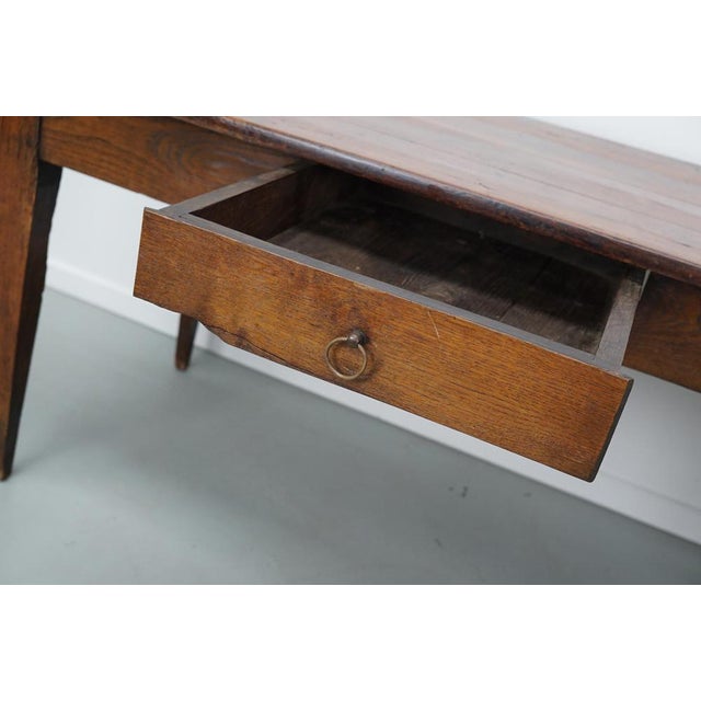 Antique French Rustic Farmhouse Dining Table in Oak and Fruitwood, 1800s For Sale - Image 10 of 18