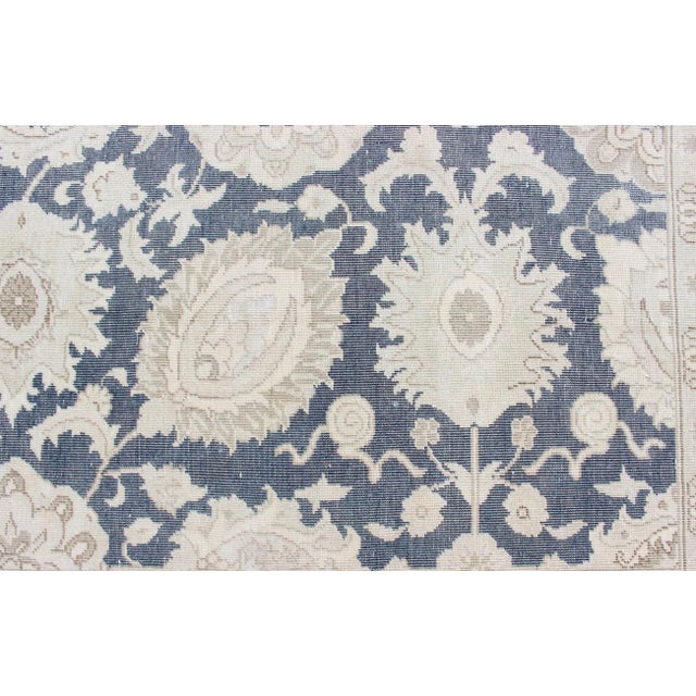 Textile Large Vintage Tabriz Rug With All-Over Motif Design in Steel Gray and Tan 11'5 X 15'11 For Sale - Image 7 of 13