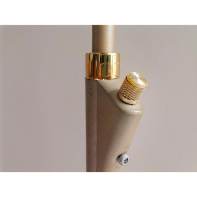 Tall Modernist Golden Height Adjustable Floor Lamp, 1970s For Sale - Image 11 of 17