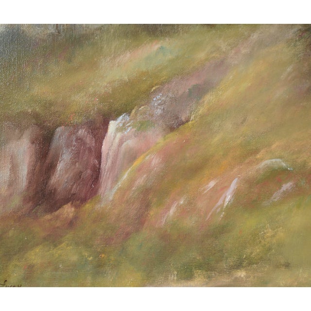 Trees at the Top of the Hill - California Coastal Landscape in Oil on Canvas by Kenneth Lucas For Sale - Image 4 of 7