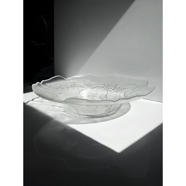 Glass Fruit Bowl with Flamingos by Walther Glas, Germany, 1980s For Sale - Image 8 of 9