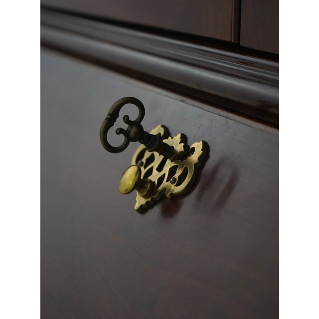 Jasper Block Front Cherry Slant Front Secretary Desk For Sale - Image 9 of 18