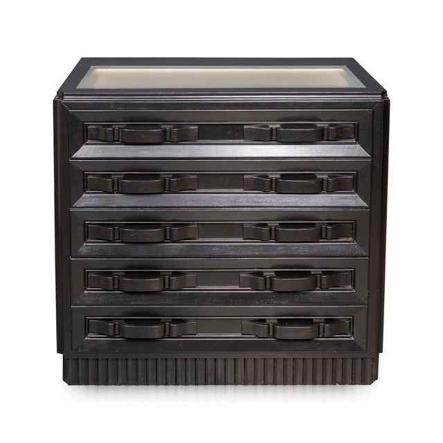 20th Century Italian Ebonised Chest of Drawers with Display Top, 1930s For Sale - Image 18 of 18