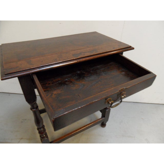 Antique Oak Side Table For Sale - Image 5 of 12