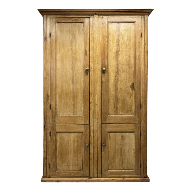 Antique English Pine Housekeepers Cupboard For Sale