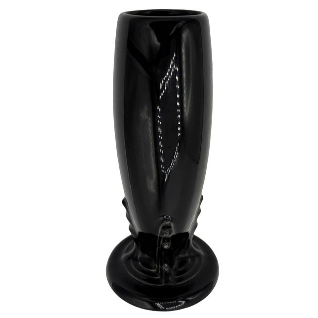1980s 6"Tall Black Neo Art Deco Style Bud Vase by Fiesta Ware, 1986 For Sale - Image 5 of 6